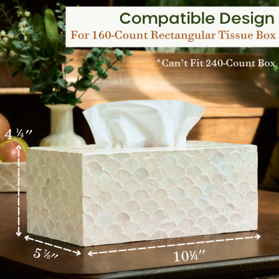 Rectangular Capiz Tissue Box Cover