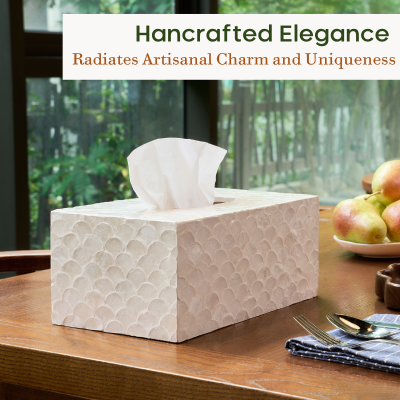 Rectangular Capiz Tissue Box Cover
