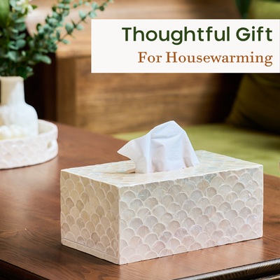Rectangular Capiz Tissue Box Cover