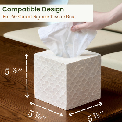 Square Capiz Tissue Box Cover