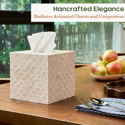 Square Capiz Tissue Box Cover