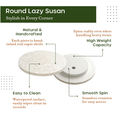 Capiz Lazy Susan Decorative Turntable