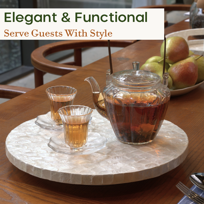 Capiz Lazy Susan Decorative Turntable