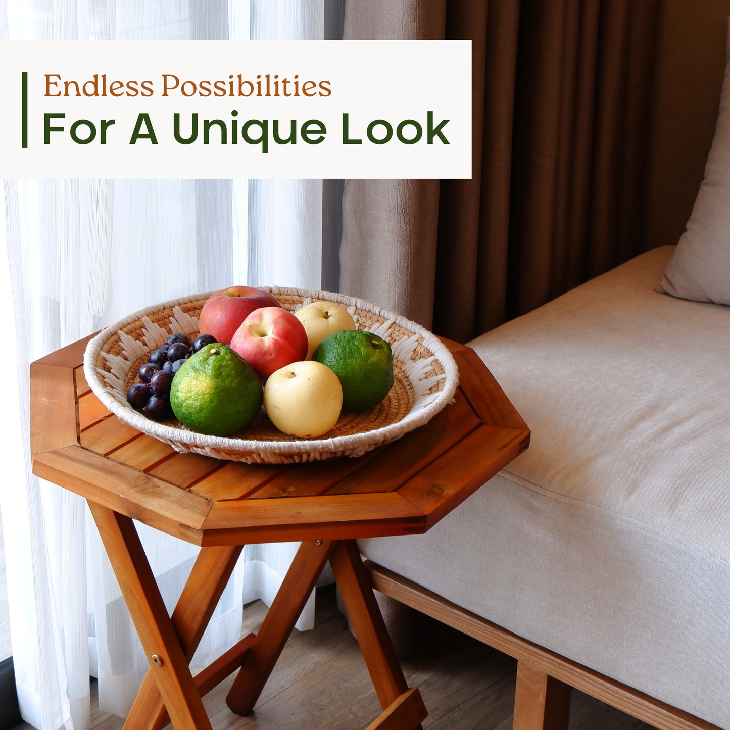 Set of 3 White Boho Wall Baskets Decor