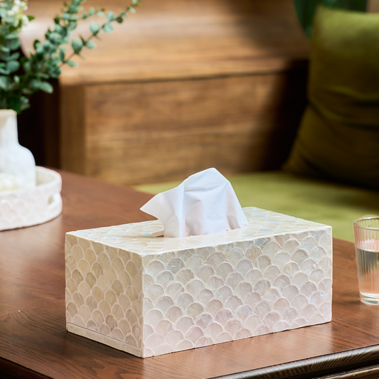 Rectangular Capiz Tissue Box Cover