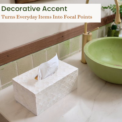 Rectangular Capiz Tissue Box Cover