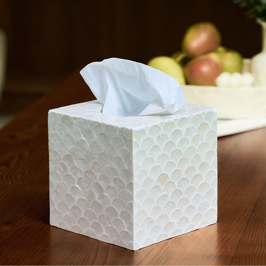 Square Capiz Tissue Box Cover