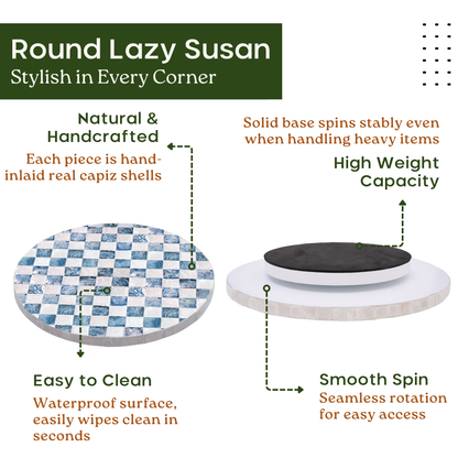 Checkered Lazy Susan (Blue)