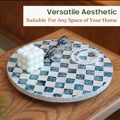 Checkered Lazy Susan (Blue)
