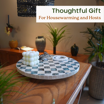 Checkered Lazy Susan (Blue)