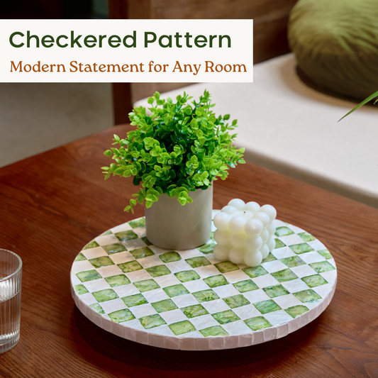 Checkered Lazy Susan (Green)