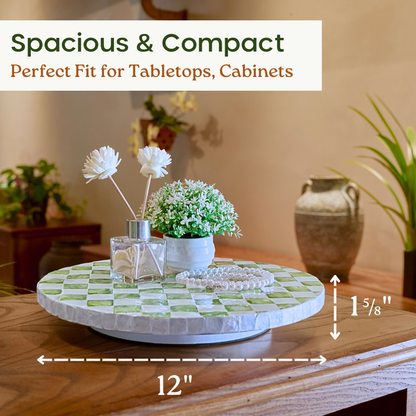 Checkered Lazy Susan (Green)