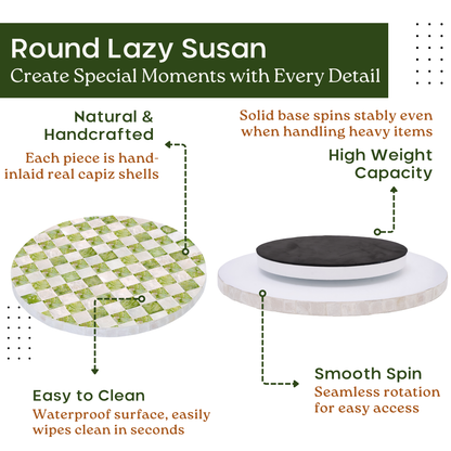 Checkered Lazy Susan (Green)
