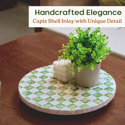 Checkered Lazy Susan (Green)