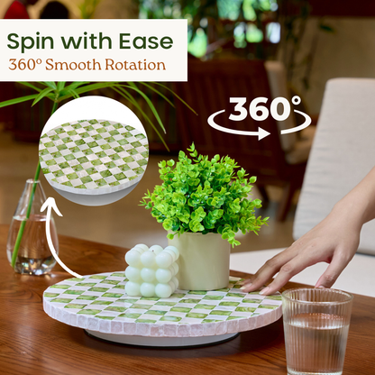 Checkered Lazy Susan (Green)