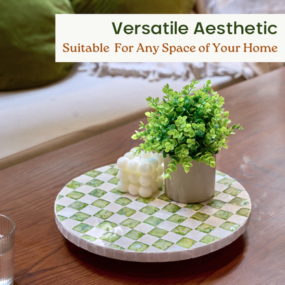 Checkered Lazy Susan (Green)