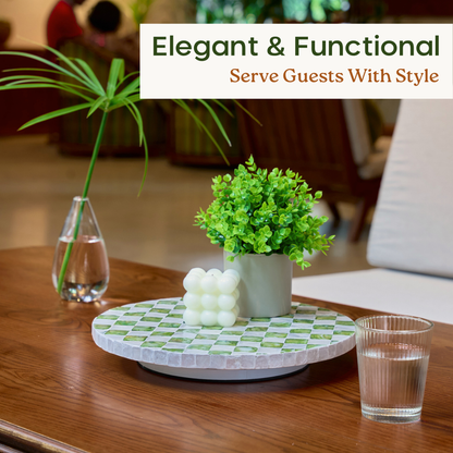 Checkered Lazy Susan (Green)