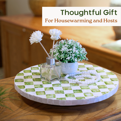 Checkered Lazy Susan (Green)